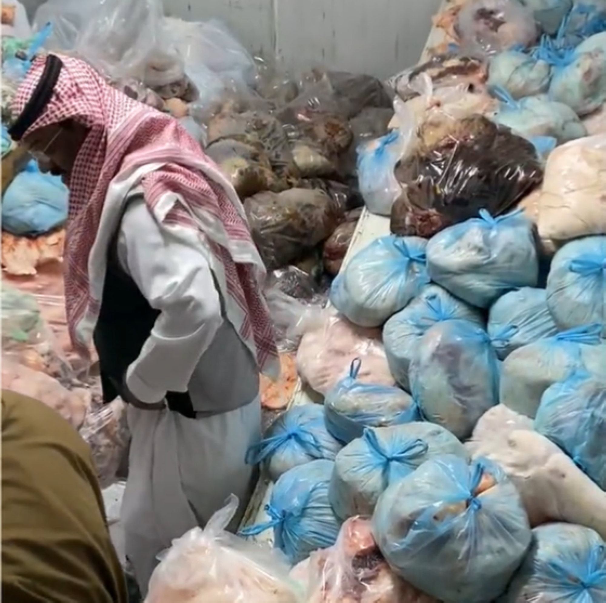 ضبط 2 طن لحوم فاسدة بمستودع مخالف