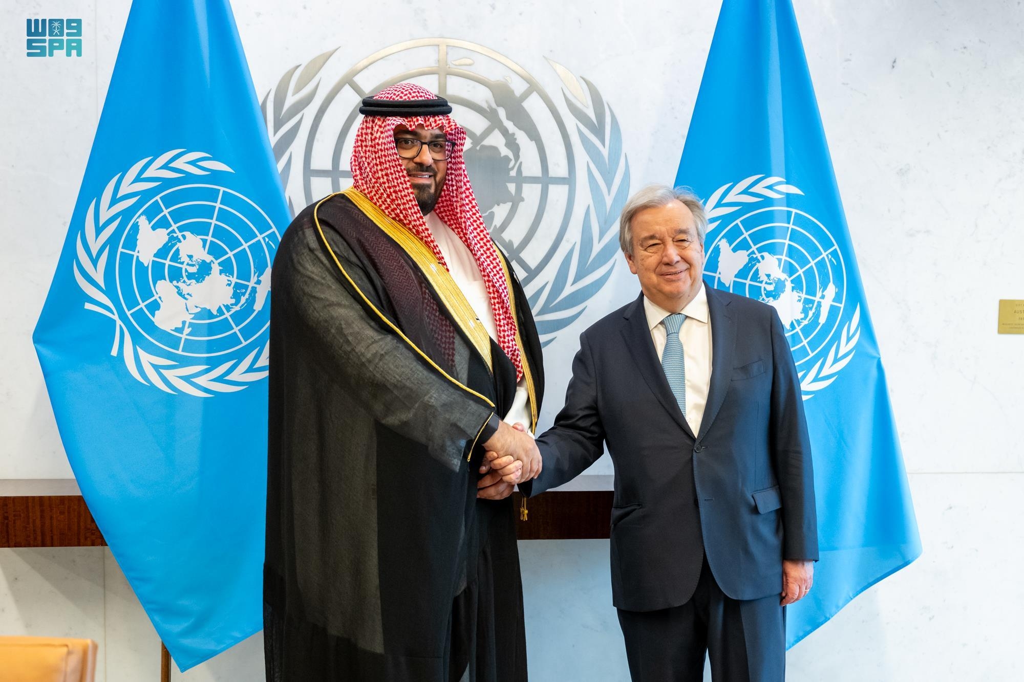 "الإبراهيم" يلتقي "غوتيريش" ووزيرة الاتحاد الأوروبي
