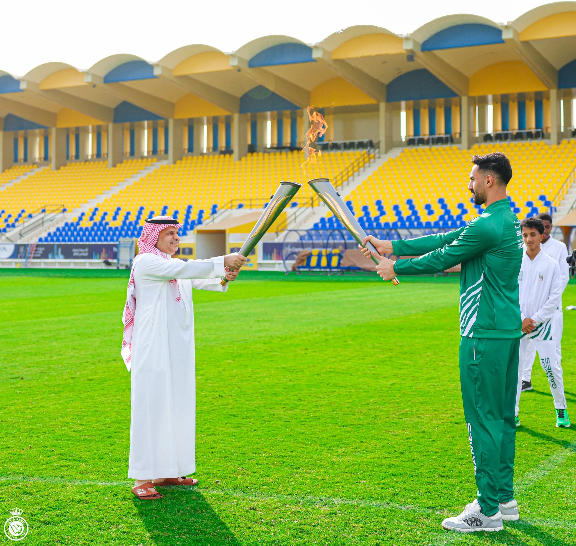 "شعلة الألعاب السعودية" تصل "النصر"
