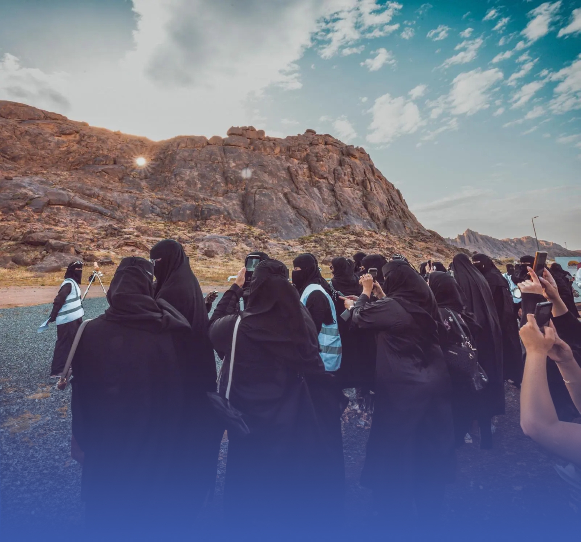 حضور كثيف لظاهرة دخول قرص الشمس بحائل