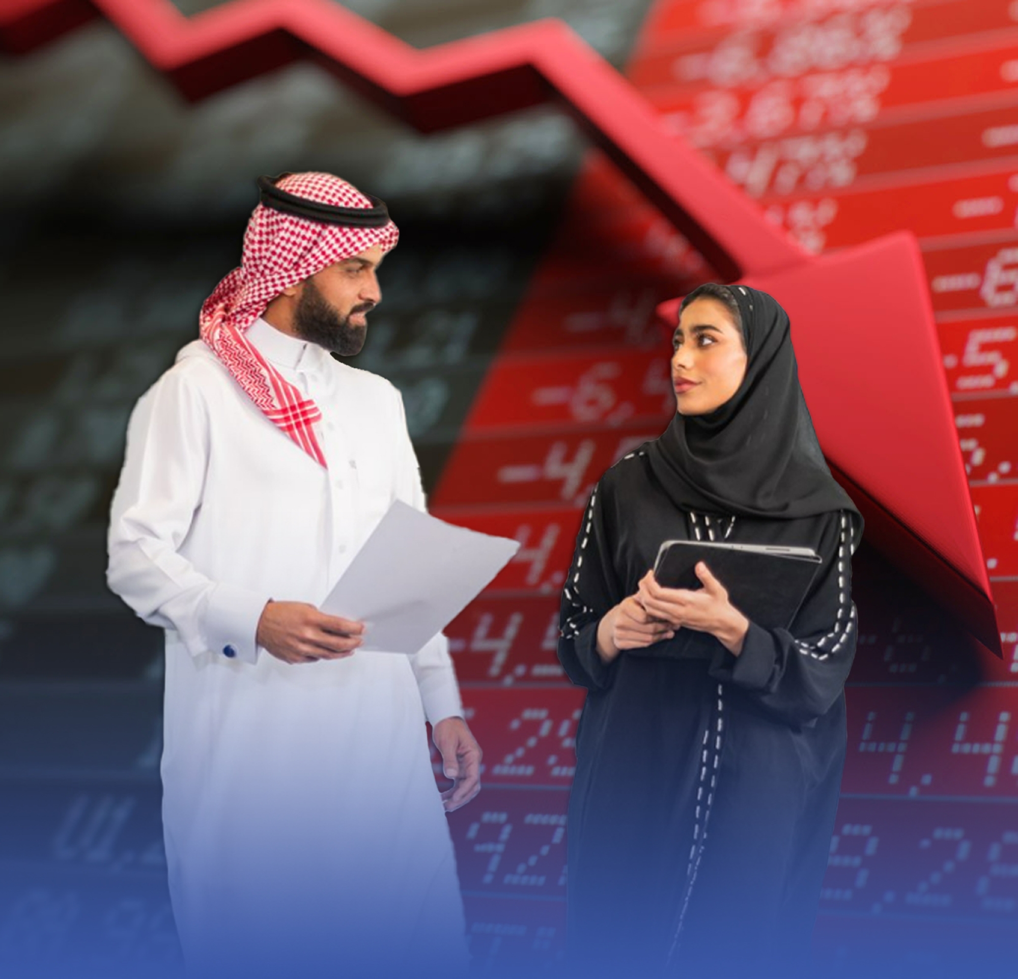 "تاسي" أحمر والراجحي وأكوا باور يرتفعان