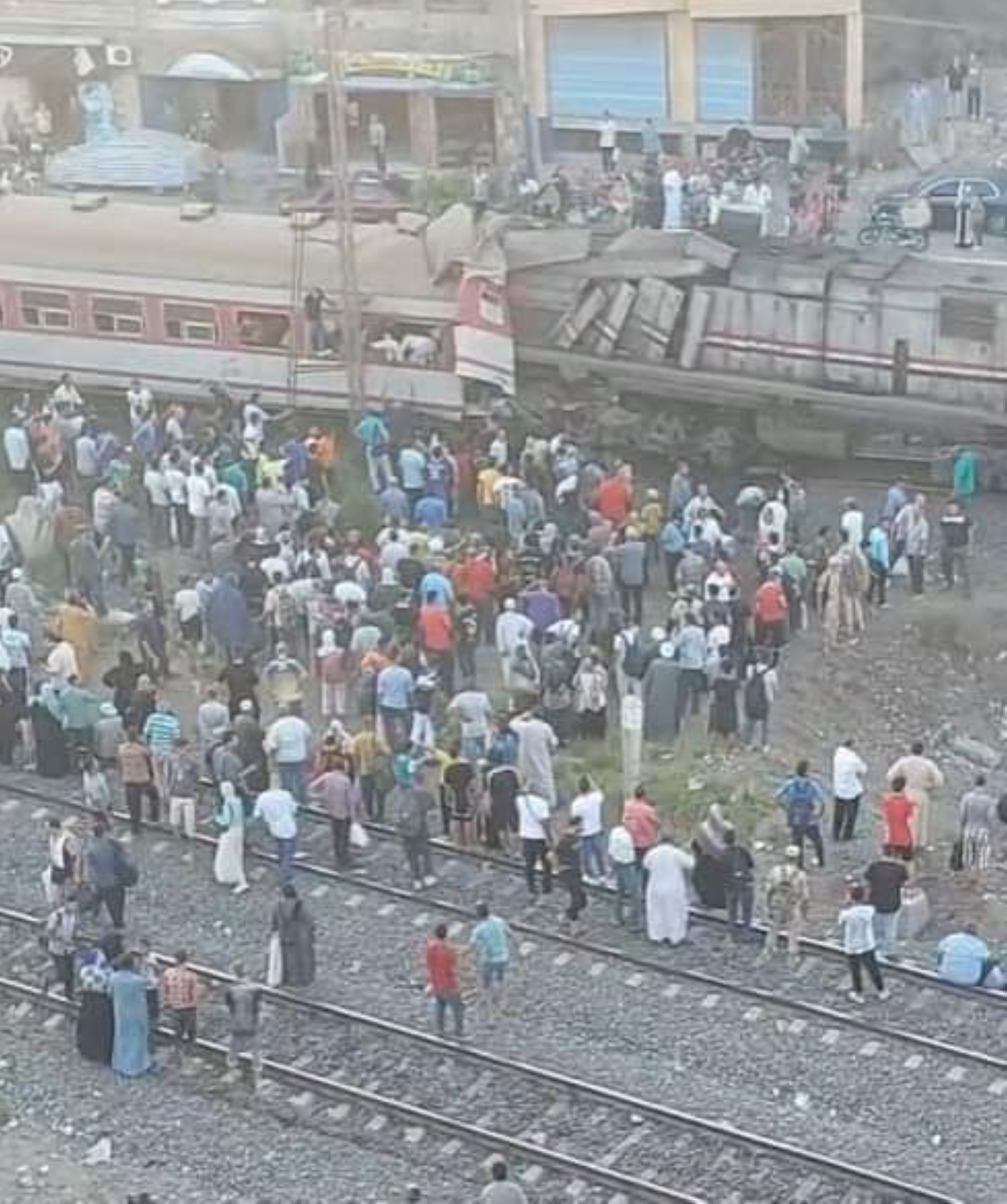 تصادم قطارين في مصر