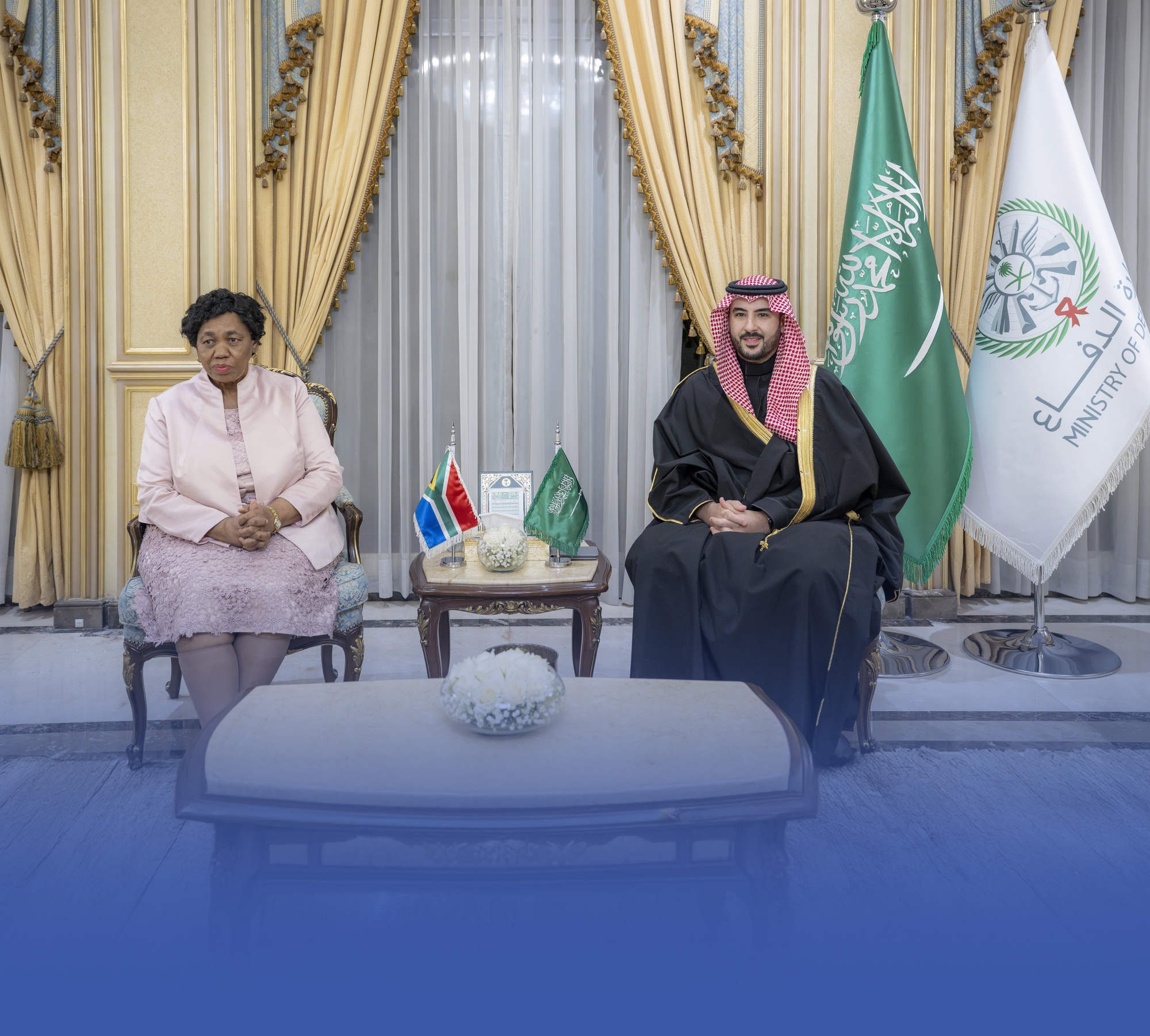 وزير الدفاع يبحث مع نظيرته الجنوب أفريقية أوضاع المنطقة
