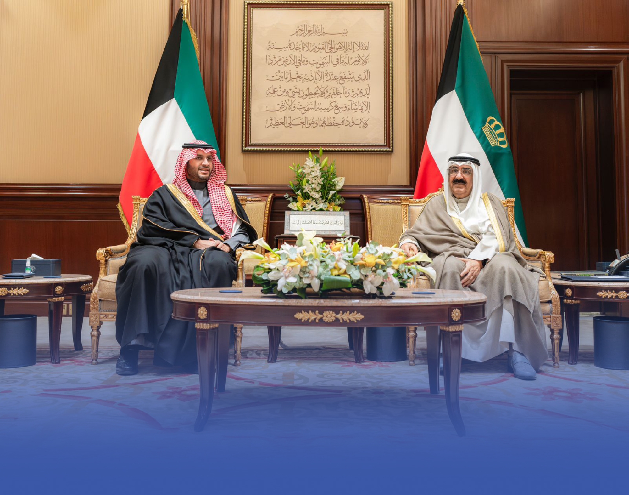 أمير الكويت يستقبل الأمير تركي بن محمد بن فهد