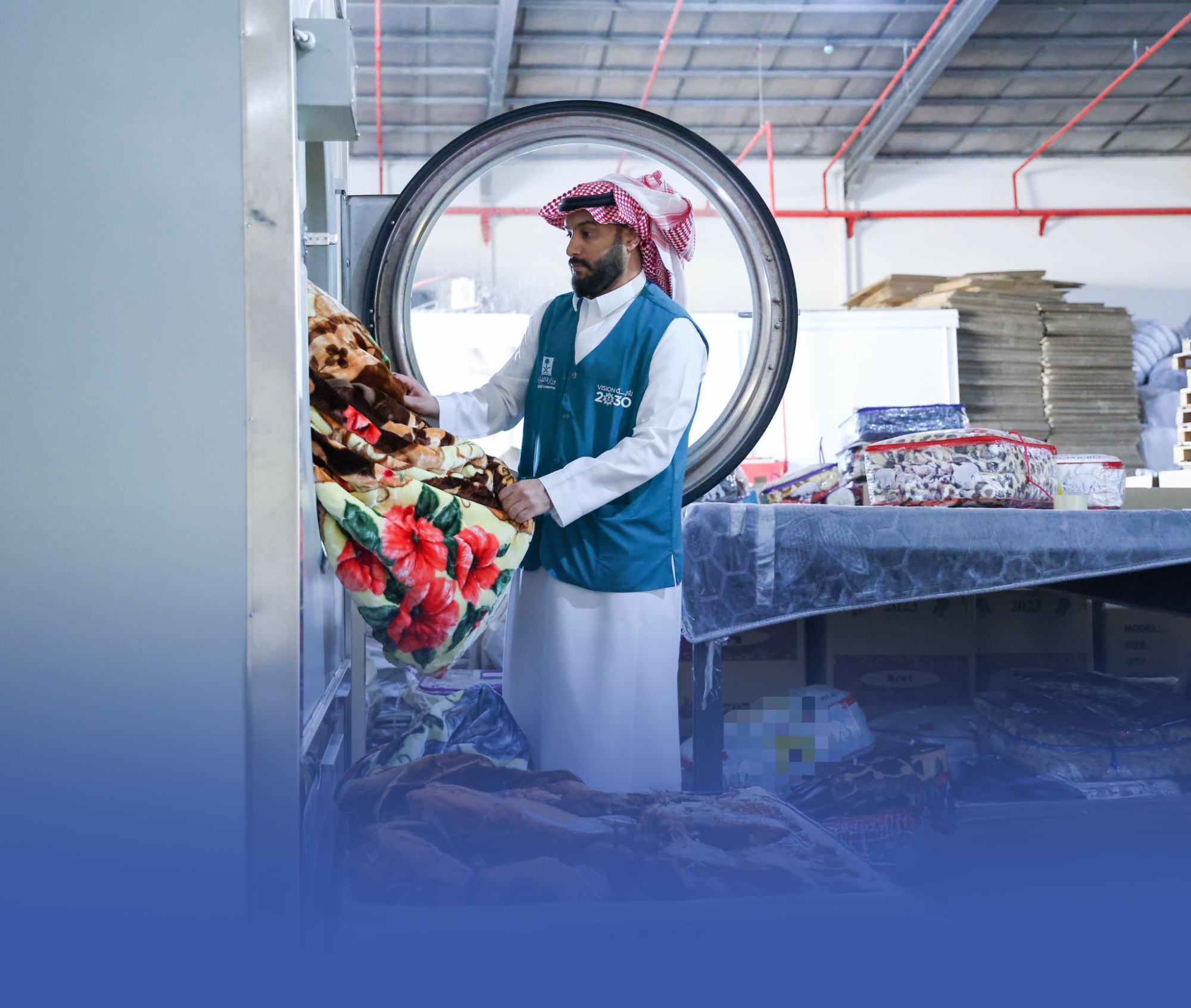 غلق مستودع يزَوّر بلد المنشأ للبطانيات ويغش أوزانها