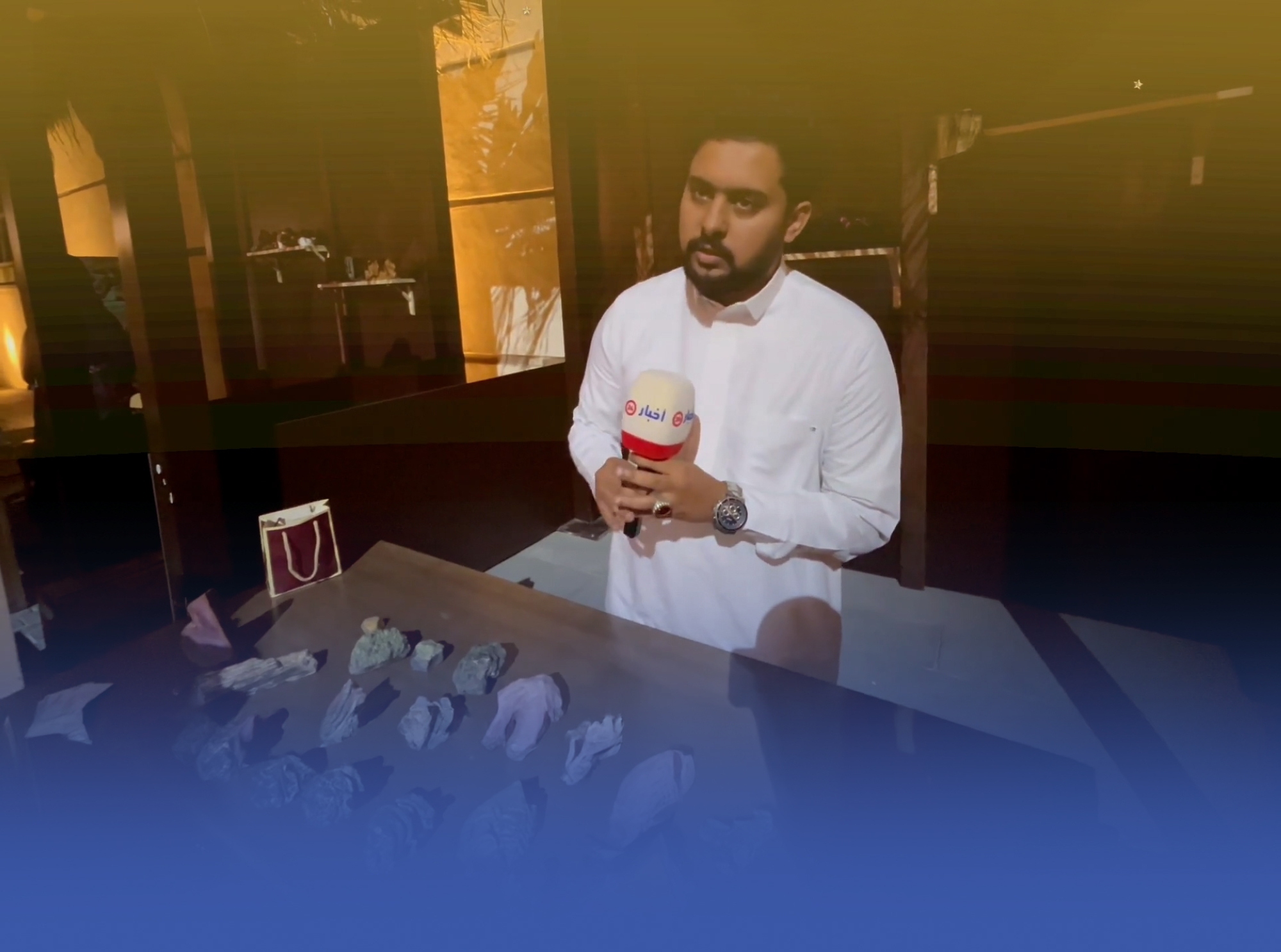 نواف الحربي.. من هواية جمع الأحجار إلى احتراف صقلها