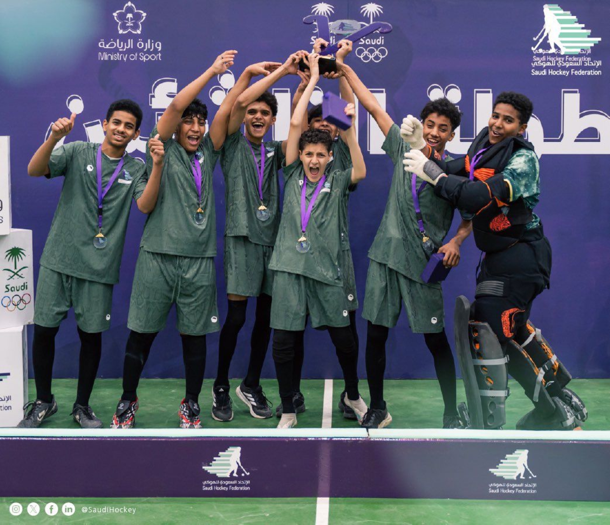 تتويج جبل طويق بأول كأس لبطولة ناشئين للهوكي 2025