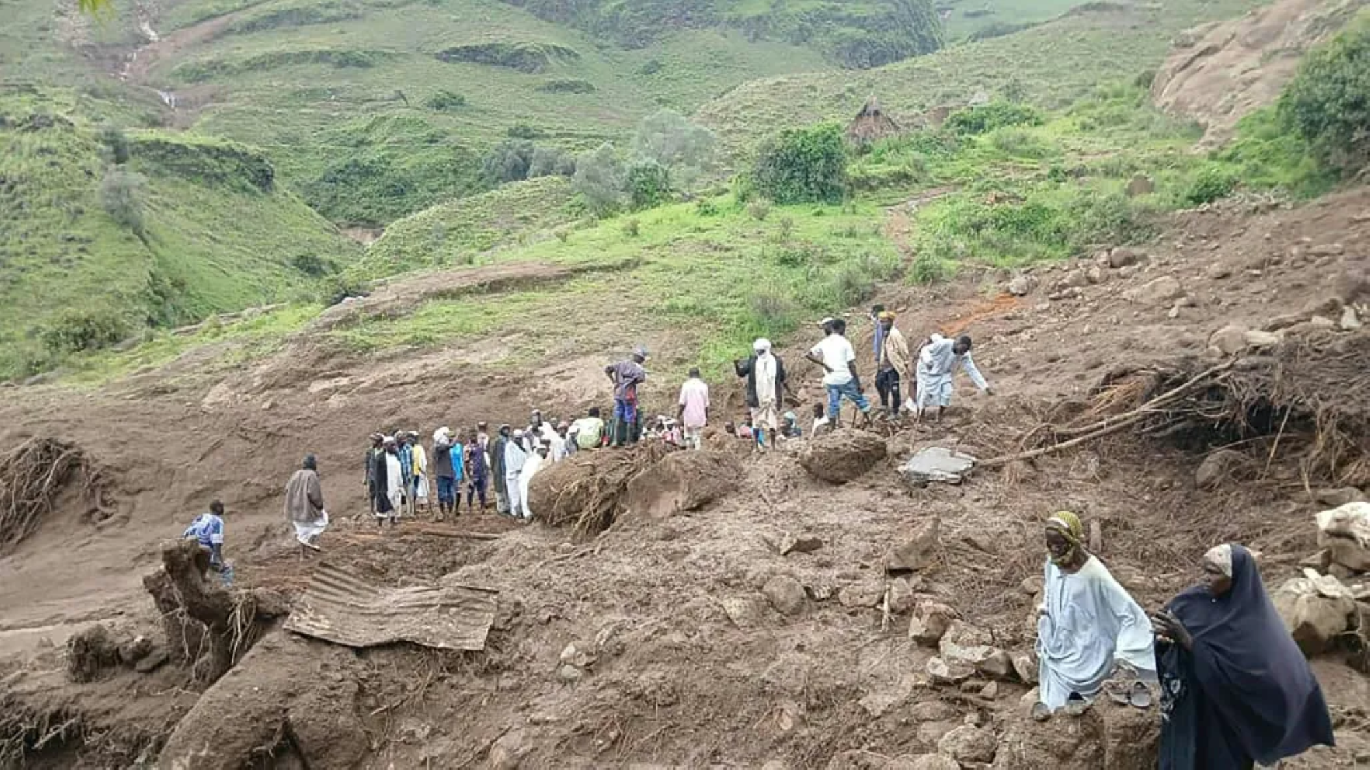 مصرع جميع سكان قرية في السودان في انزلاق أرضي