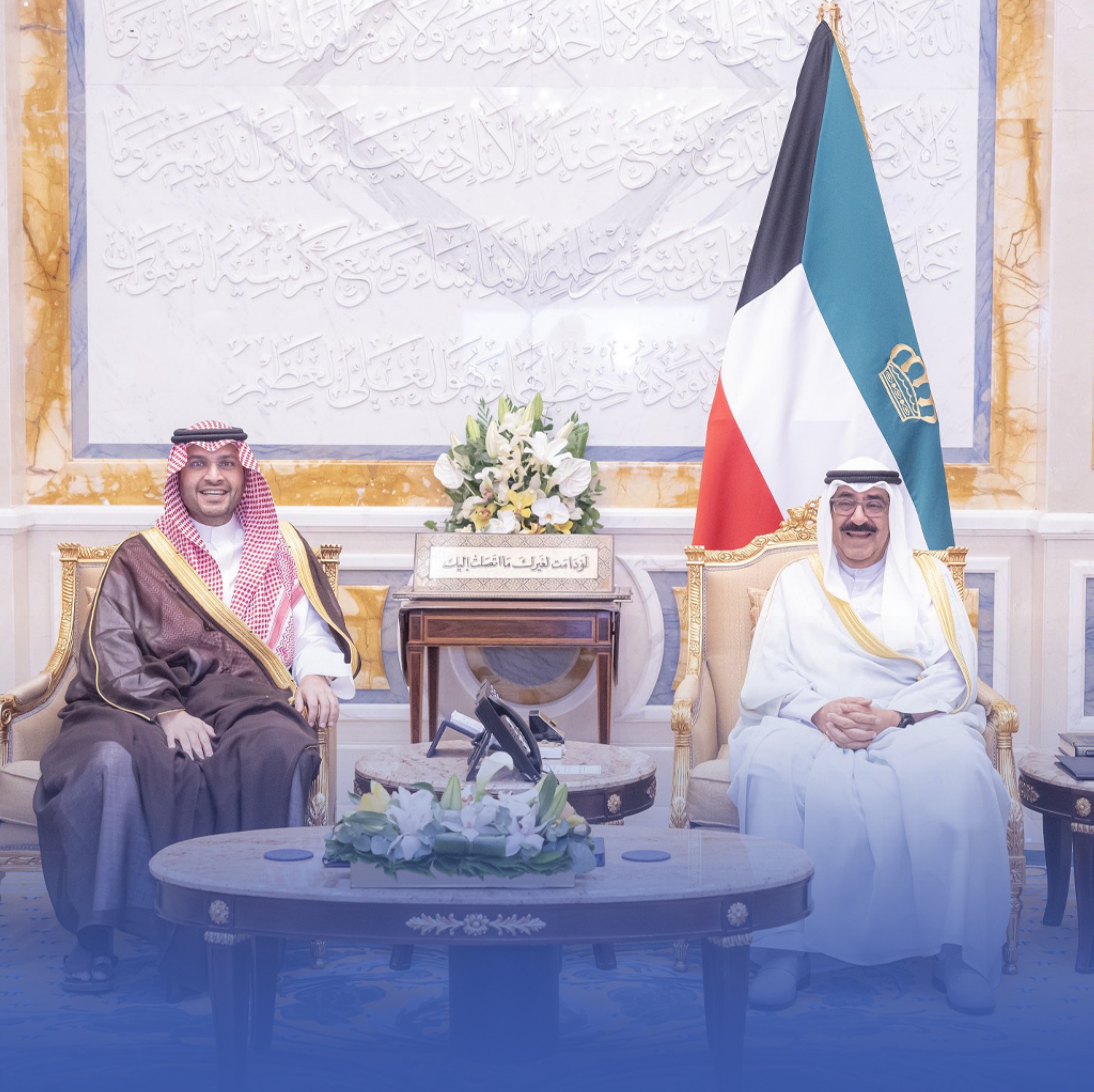 أمير الكويت يستقبل الأمير تركي بن محمد بن فهد