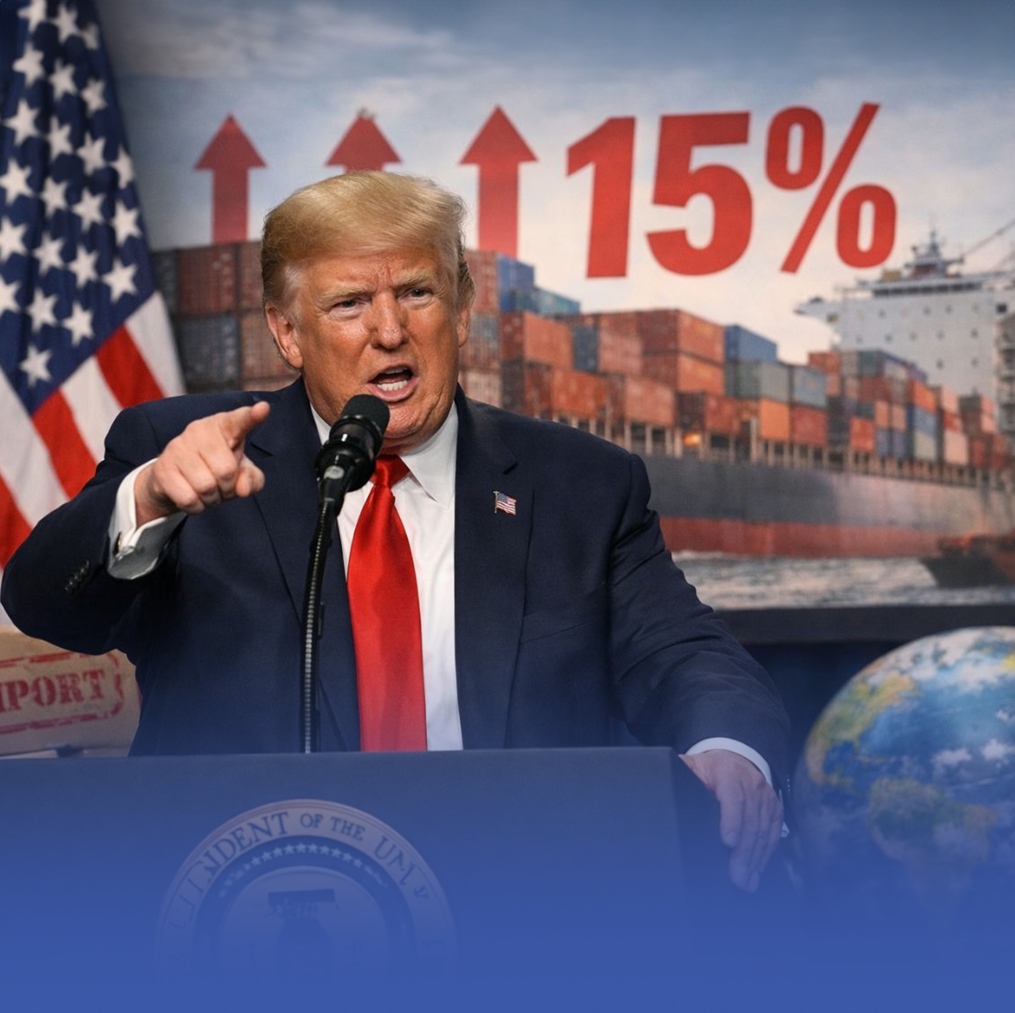 ترامب يرفع نسبة الرسوم الجمركية إلى 15%
