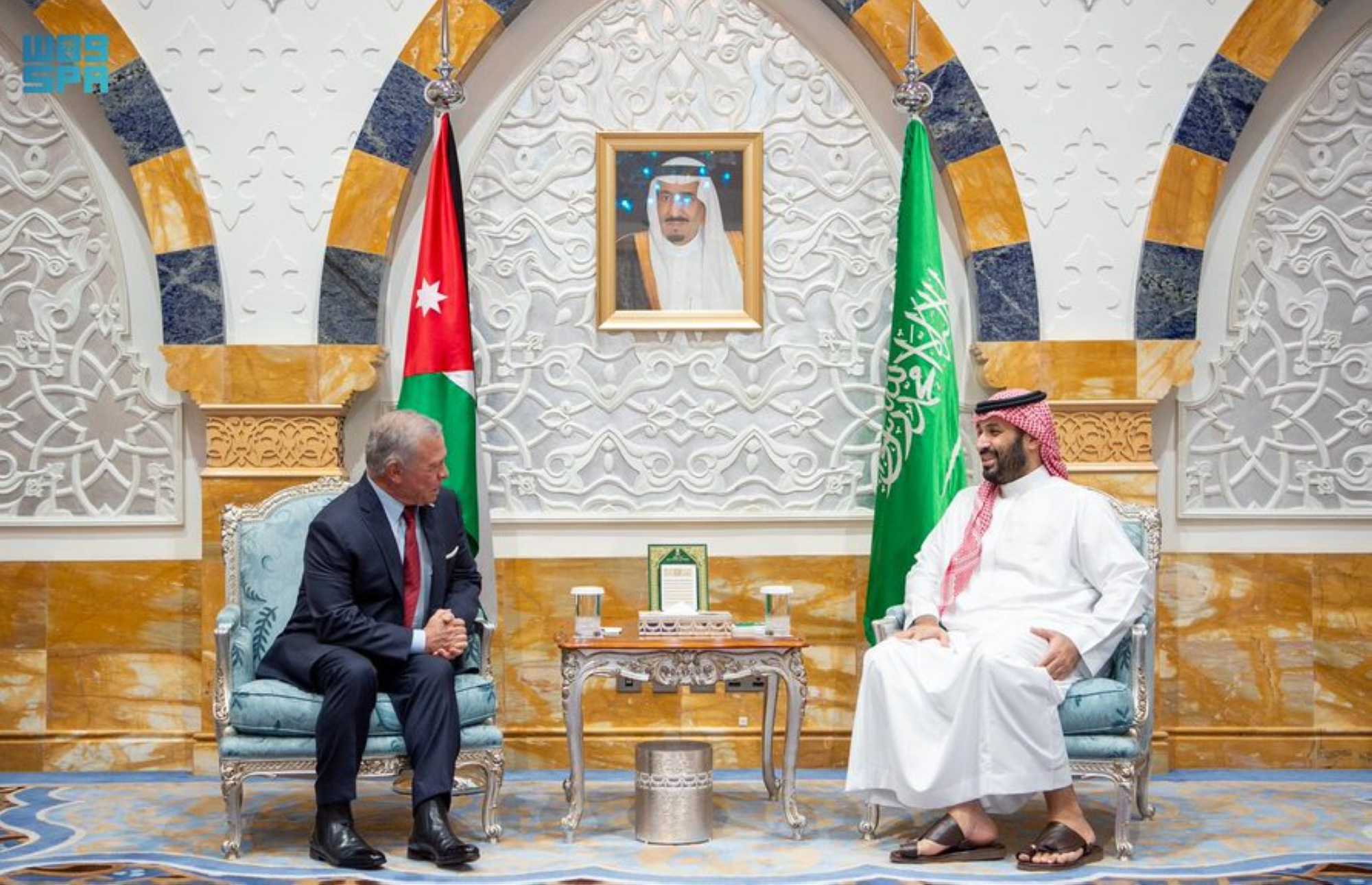ولي العهد يبحث مع ملك الأردن وأمير قطر تطورات الأوضاع