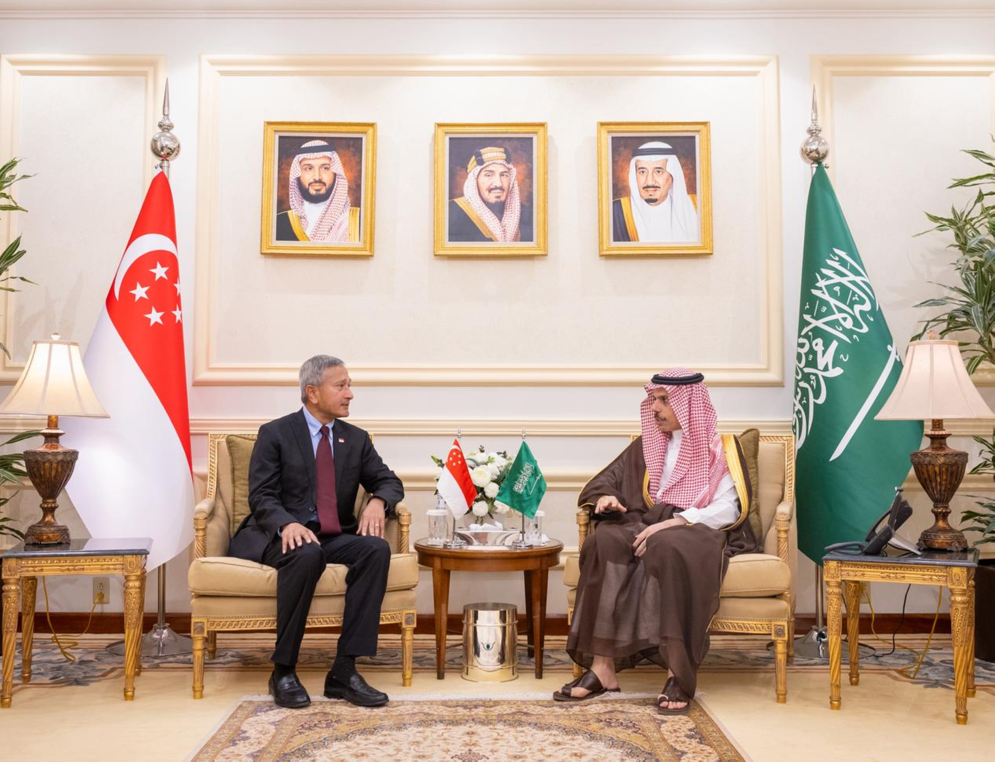 وزير الخارجية يبحث مع نظيره السنغافوري سُبُل تعزيز التعاون