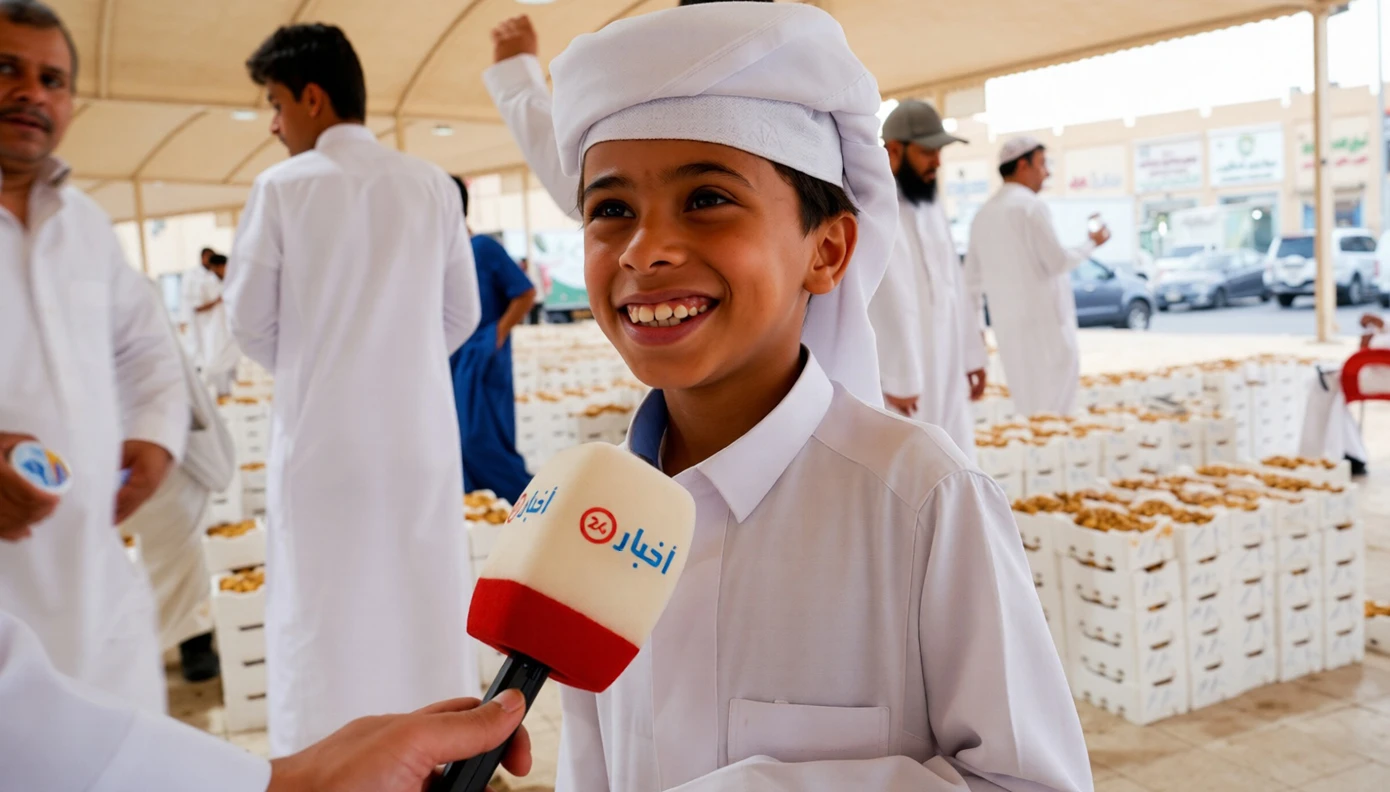محمد مبروك.. أصغر تاجر تمور في سوق عتيقة بالرياض