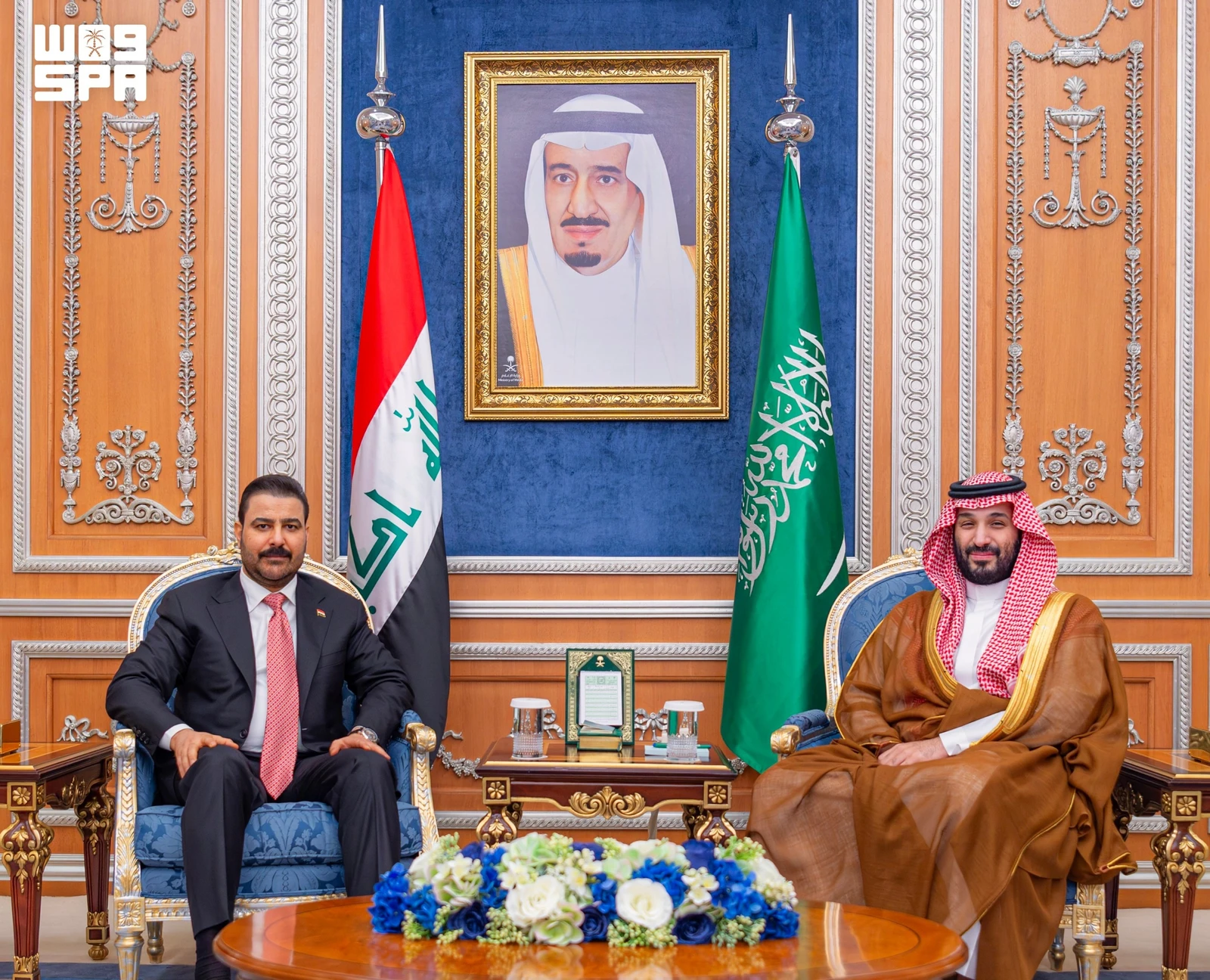 ولي العهد يستقبل رئيس وزراء جمهورية العراق
