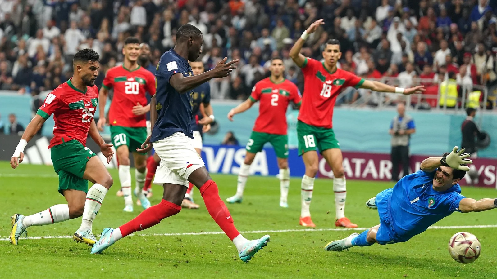  فرنسا تواجه المغرب في إعادة لمباراة قبل ‌نهائي كأس العالم 2022