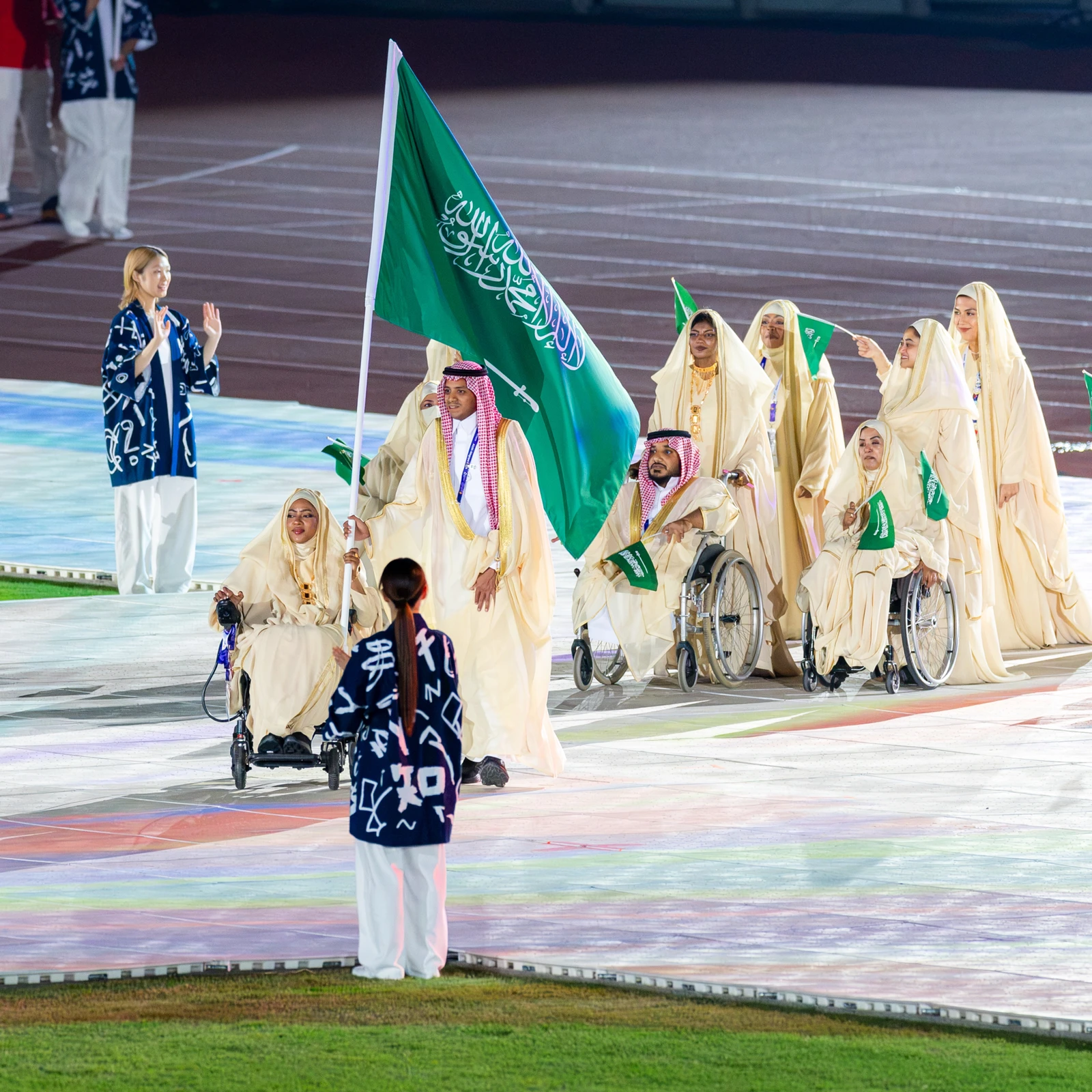 مسرحي والمريسل يرفعان العلم السعودي في افتتاح بارالمبية آيتشي–ناغويا 2026