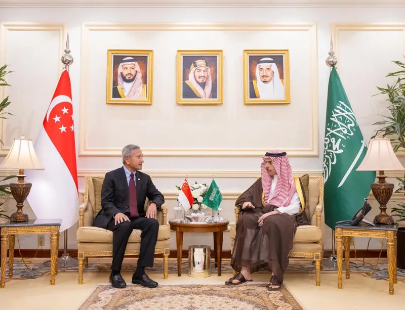 وزير الخارجية يبحث مع نظيره السنغافوري سُبُل تعزيز التعاون