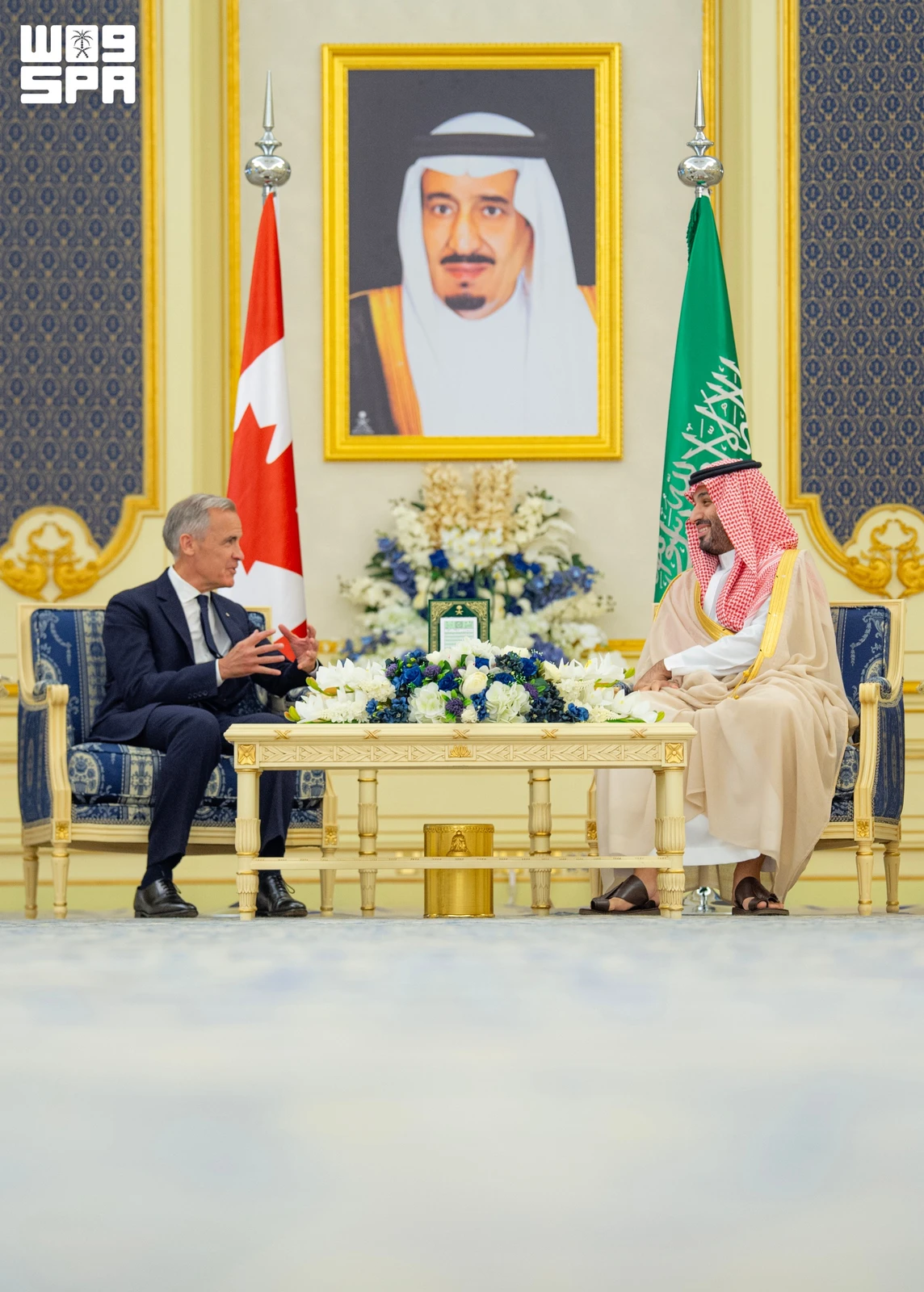 ولي العهد ورئيس وزراء كندا يبحثان مجالات التعاون في مختلف القطاعات