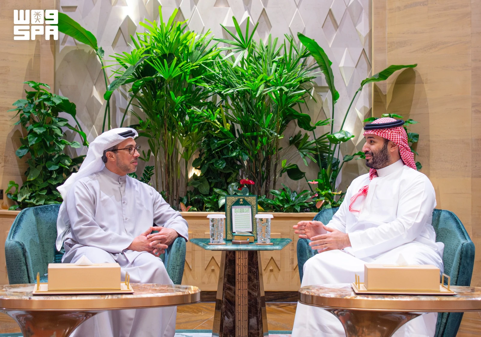 ولي العهد والشيخ منصور بن زايد يبحثان تطورات المنطقة