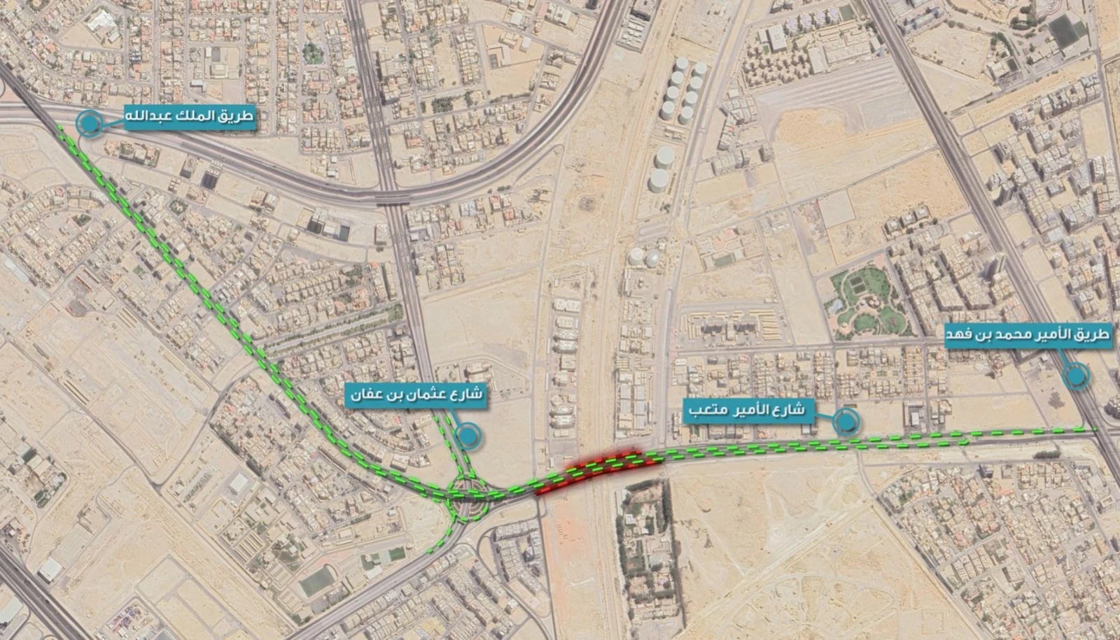 بدء أعمال تطوير جسر الأمير متعب بالدمام على مرحلتين