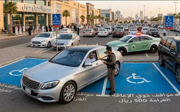 المرور: ضبط 2011 مركبة مخالفة لوقوفها بأماكن ذوي الإعاقة