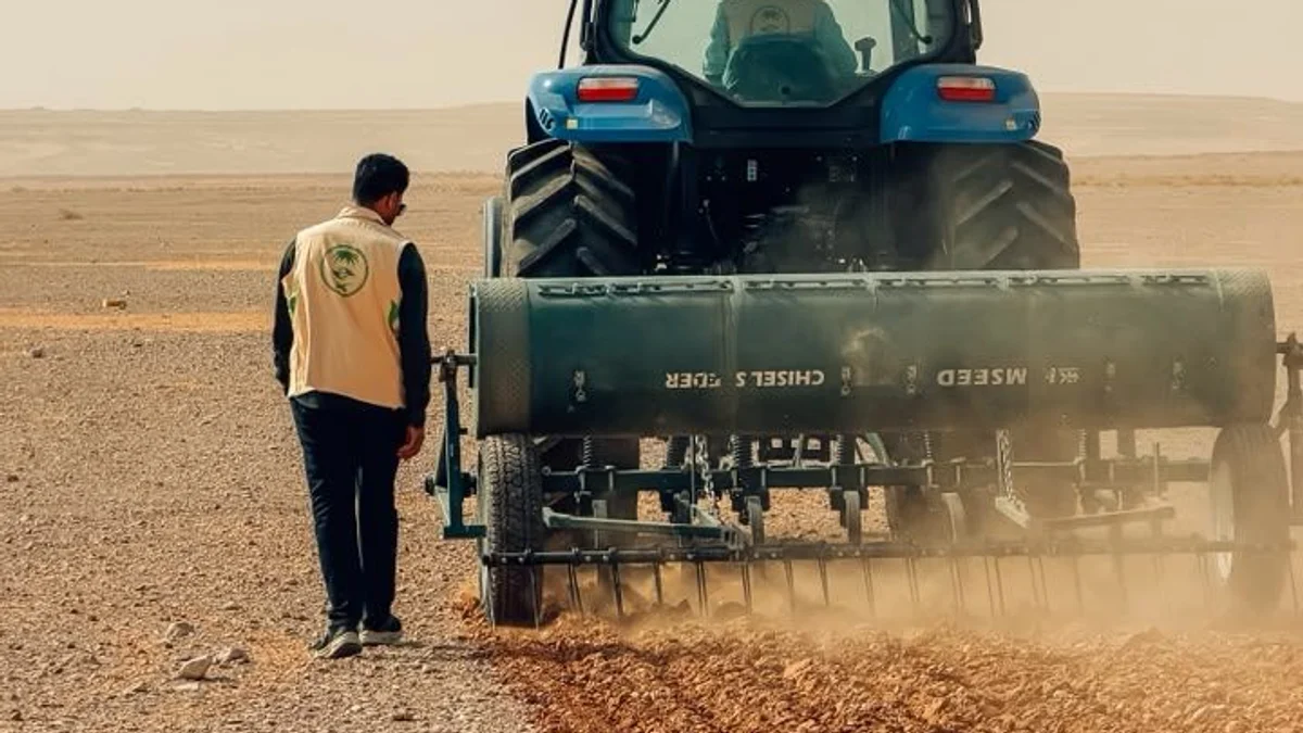 "الغطاء النباتي" يستكمل نثر البذور البرية في 4 مواقع بالجوف