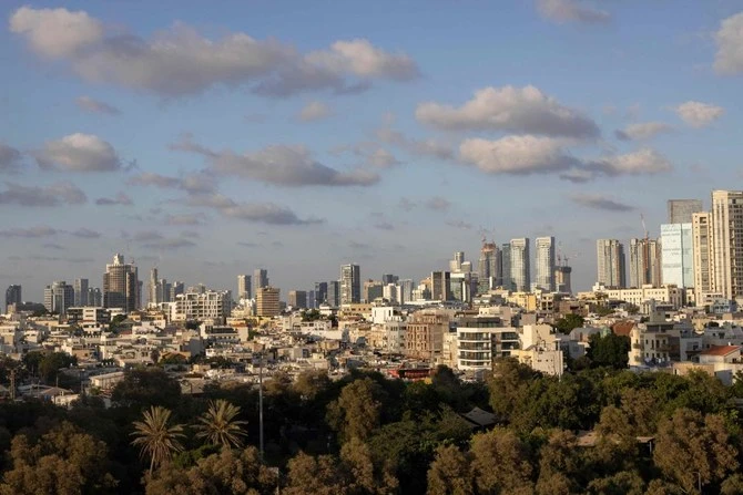 2024年8月5日、イスラエルとガザ地区のパレスチナ・ハマスとの戦争が続く中、地域の緊張が高まるテルアビブの全景。(AFP)