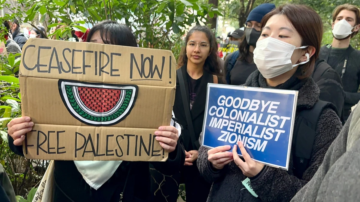 Pro-Gaza protest against the American Embassy in Tokyo