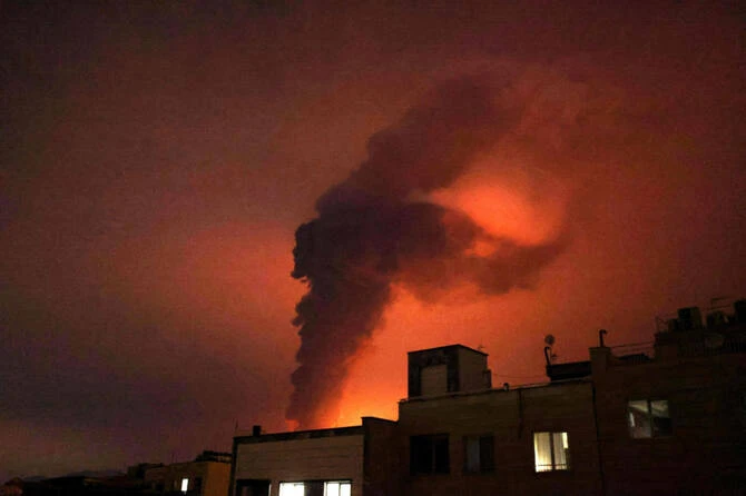 Explosions erupt following strikes at Shahran Oil Refinery in Tehran on March 7, 2026. (AFP)