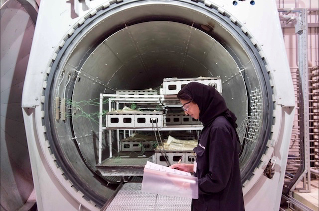 Une technicienne sur le site de la Mission Mars (WAM)