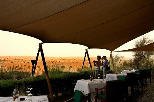 Vue de la réserve naturelle d'Al Maha, à quelque 100km au sud de Dubaï (Marwan NAAMANI/AFP)