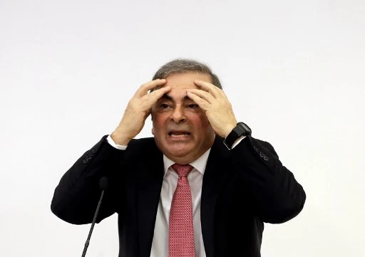 L’ancien PDG de Renault-Nissan lors de sa conférence de presse à Beyrouth après sa rocambolesque exfiltration du Japon en janvier dernier. (Joseph EID/AFP)