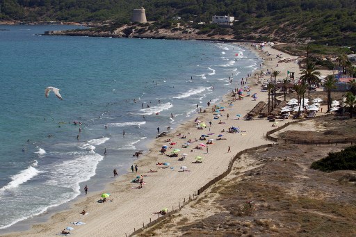 La Playa d’en Bossa, Ibiza (Jaime Reina/AFP)