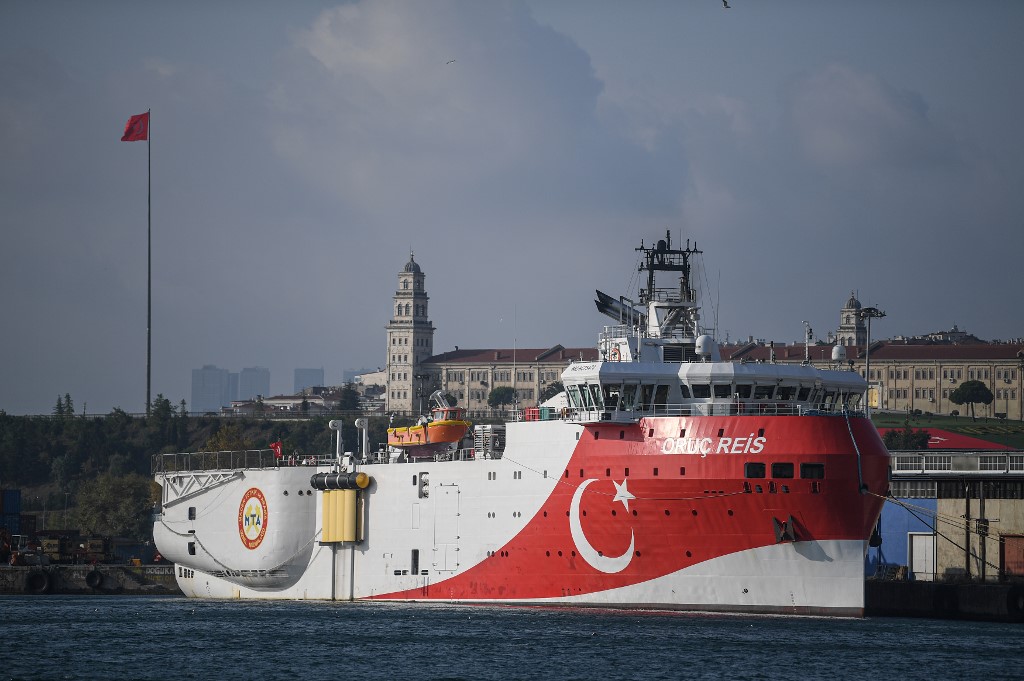 Le navire turc de recherche sismique Oruç Reis (Ozan KOSE/AFP)