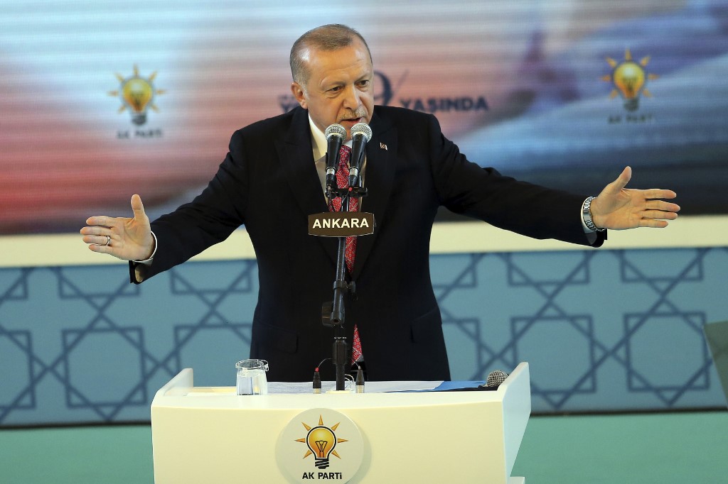 Recep Tayyip Erdogan lors d'un discours prononcé à Ankara le 13 Août 2020. (Adem Altan/AFP)