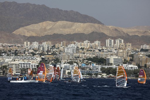 La ville touristique d’Eilat, en Israël, sur la mer Rouge. (Manhem Khana/AFP)