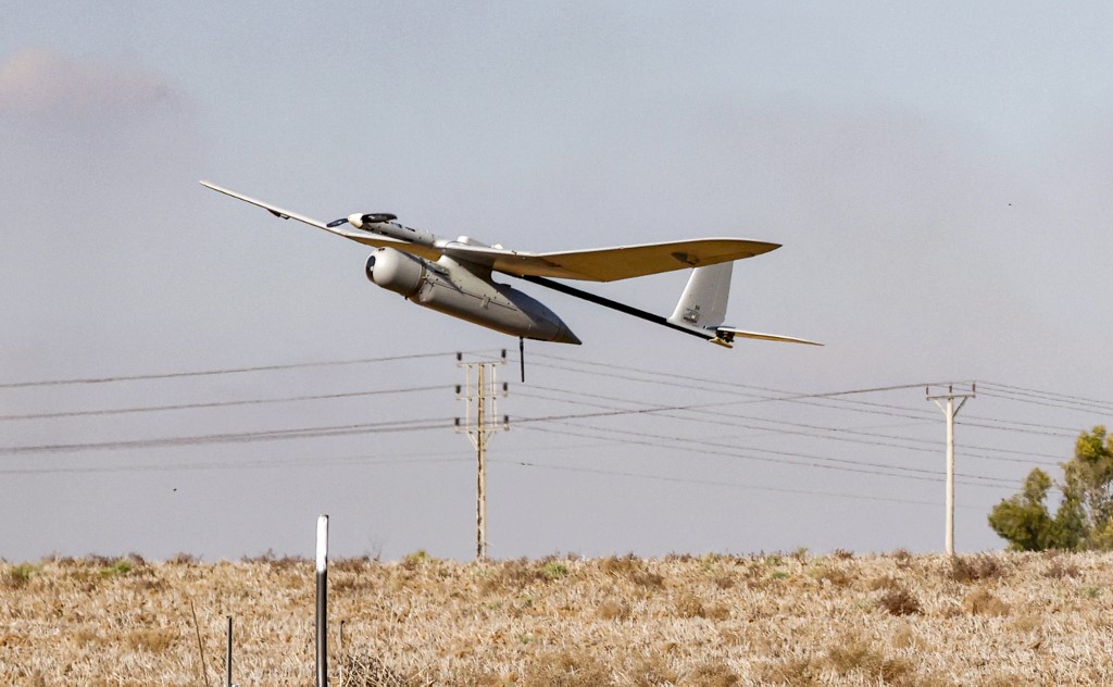 Un drone du modèle Skylark 1, utilisé par l’armée israélienne pour des missions de reconnaissance (Photo, Jack GUEZ/AFP).