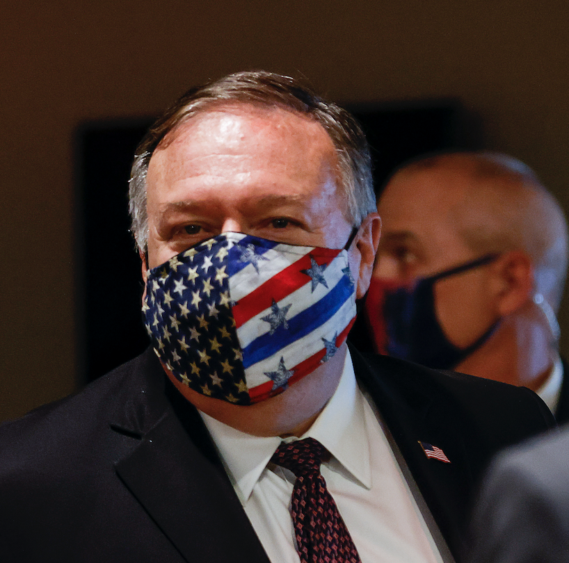 Le secrétaire d'État américain Mike Pompeo lors d'une réunion avec des membres du Conseil de sécurité de l'ONU (Mike Segar /AFP)