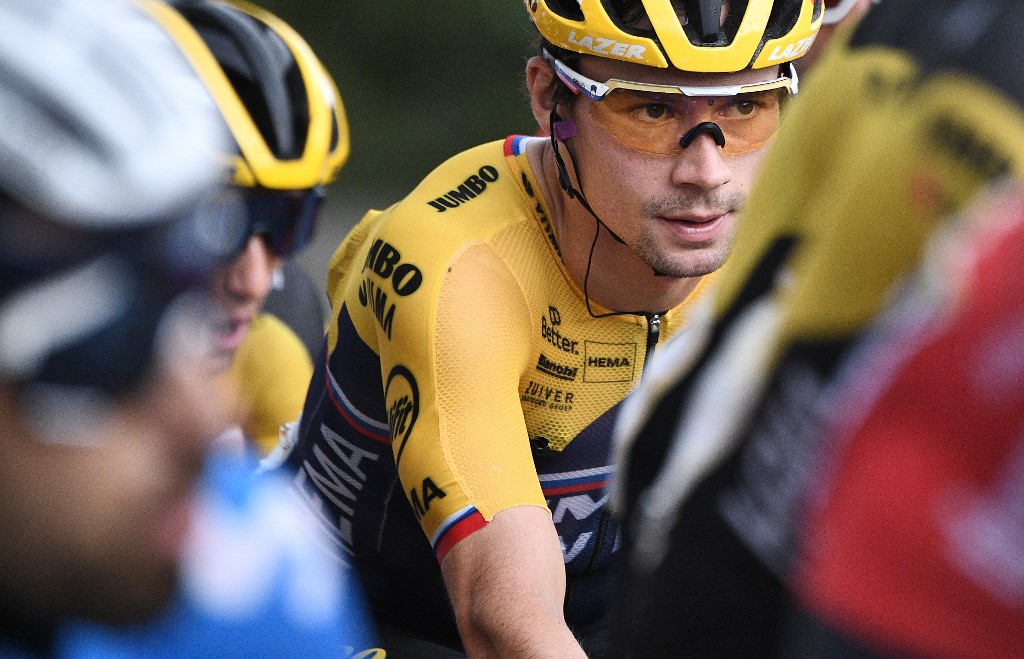 Le coureur slovène Primoz Roglic du Team Jumbo participe lors de la 1ère étape de la 107ème édition de la course cycliste du Tour de France. ( Anne-Christine Poujoulat / AFP)