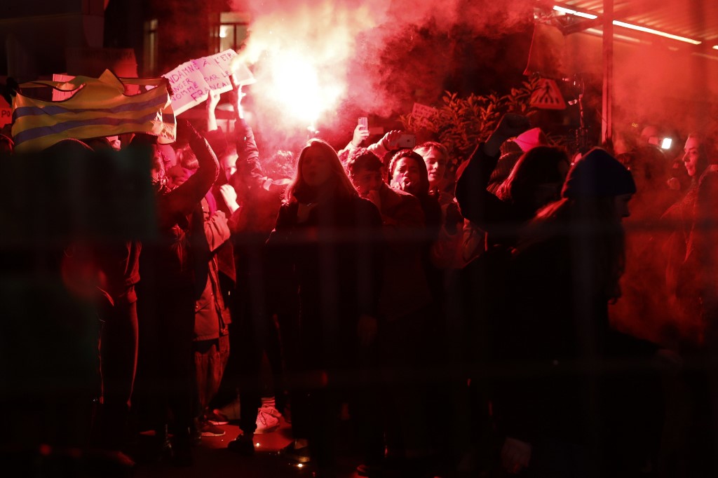 Les colleuses s’étaient illustrées en février en se rendant en nombre à la Salle Pleyel lors de la 45e édition de la cérémonie des Césars (Photo, Thomas SAMSON/AFP).