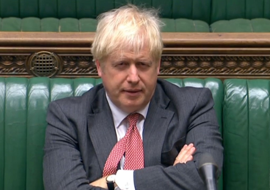 Le Premier ministre britannique Boris Johnson, venu en personne défendre le projet de loi (AFP PHOTO/PRU).
