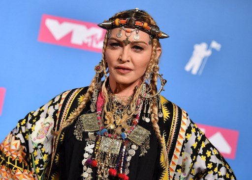 Madonna en 2018, au Radio City de News York, lors des MTV Video Music Awards (Angela Weiss/AFP)