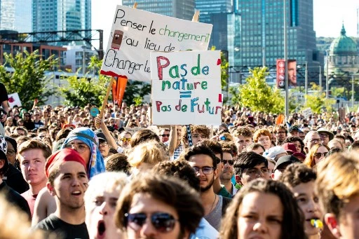 Manifestation pour la « justice climatique » à Montréal