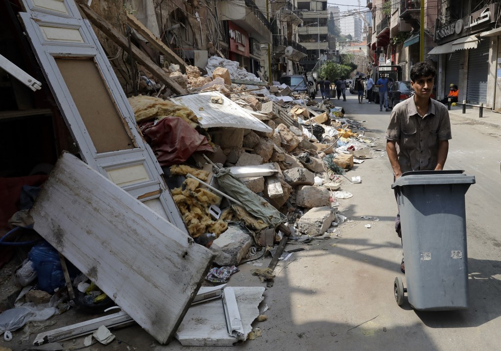 Un quartier sinistré de Beyrouth après l'explosion (AFP)