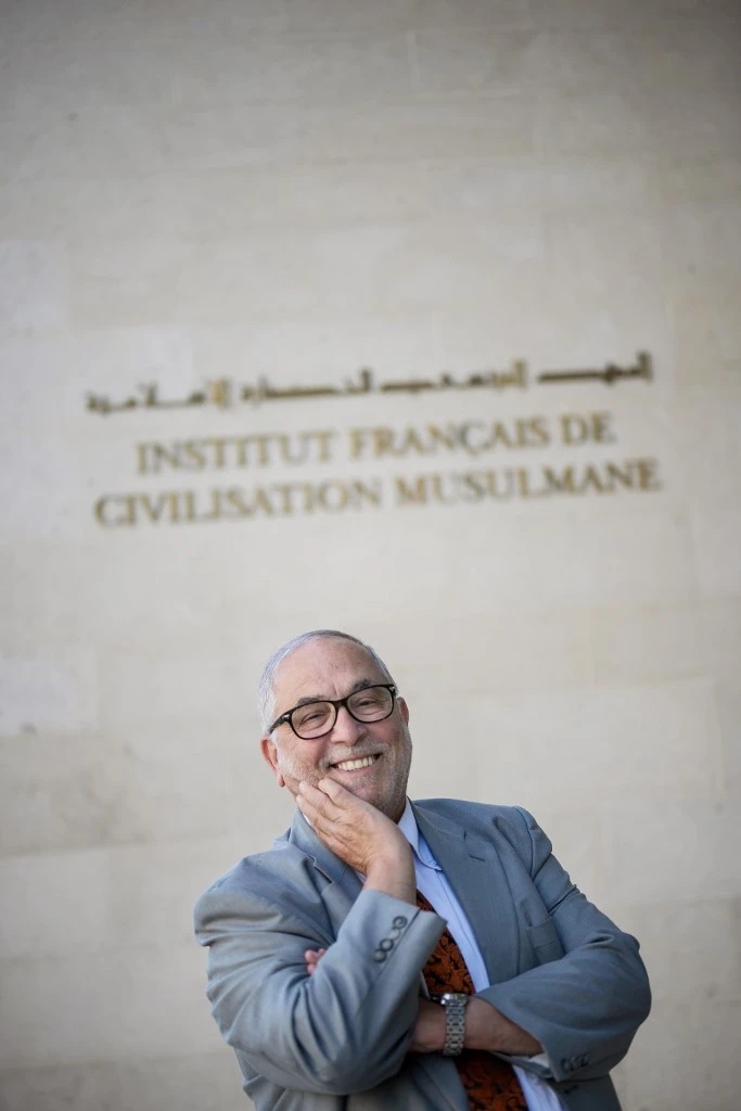 Le recteur de la Grande Mosquée de Lyon Kamel Kebtane pose devant le nouvel Institut Français de Civilisation Musulmane. (AFP)