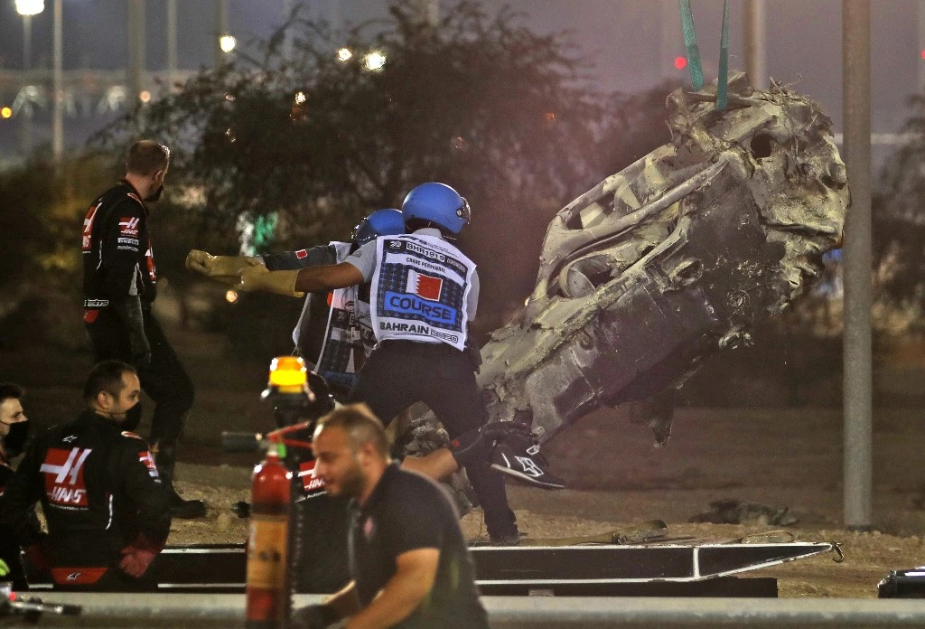 F1: spectaculaire accident de Grosjean, victime de brûlures légères, à Bahreïn