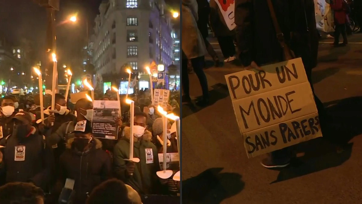 Plus d'un millier de sans-papiers défilent à Paris: «l'effort national, c'est nous»