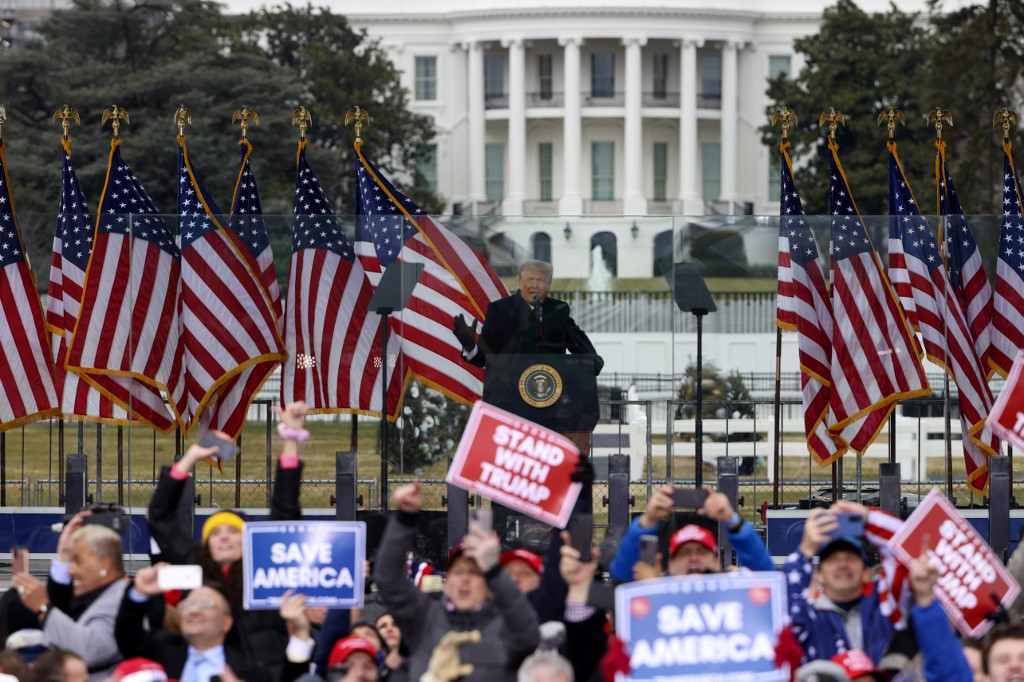 Le président Donald Trump au rassemblement «Stop The Steal» le 6 janvier 2021 à Washington, DC. (AFP)