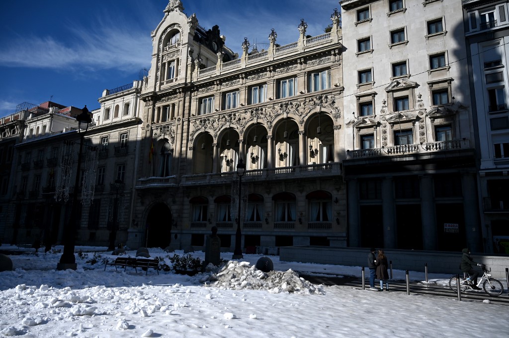 Madrid sous la neige. (AFP)