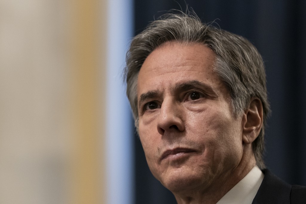 Antony Blinken lors de son audience de confirmation du poste de secrétaire d'État devant la commission des relations étrangères du Sénat américain. (AFP)